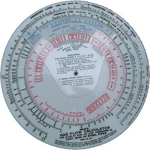 Gas Flow Calculator Cast Iron & Steel Pipes