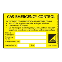 CORGIdirect Gas Emergency Control Valve Labels - WL5
