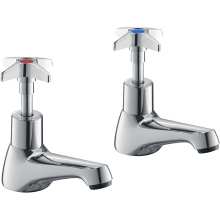 Esteem Core Colebridge Cross Top 3/4 Bath Taps Chrome E61094