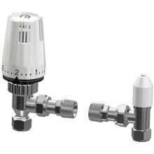 Myson Plus 15mm Angled CP TRV Pack Inc Lockshield White Head PLUSPAK15AC