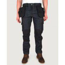 P12 RAW DENIM WORK TROUSERS WITH DETATCHABLE HOLSTER POCKETS SIZE 42" W 30" L