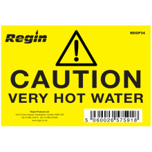 Regin Caution Very Hot Water Sticker