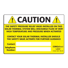 Solar Thermal Caution Label WL34