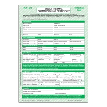 Solar Thermal Commissioning Certificate & Checklist CP11