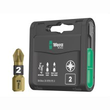 WERA Bit-Box 20 BTH BiTorsion Extra-Hard Bits PZ2 x 25mm 20 Piece